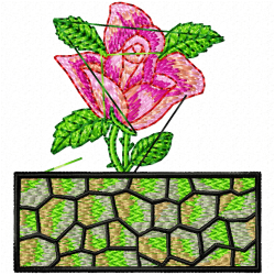 Flowers And Tree Embroidery Design 7